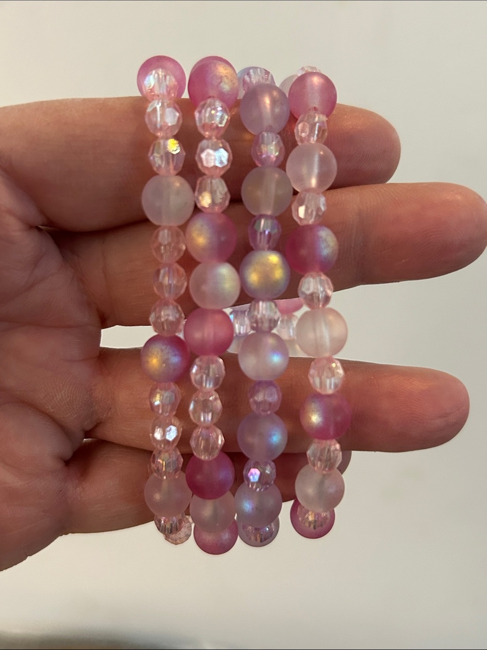 Beaded Bracelet Stack x4 stretchy OSFM